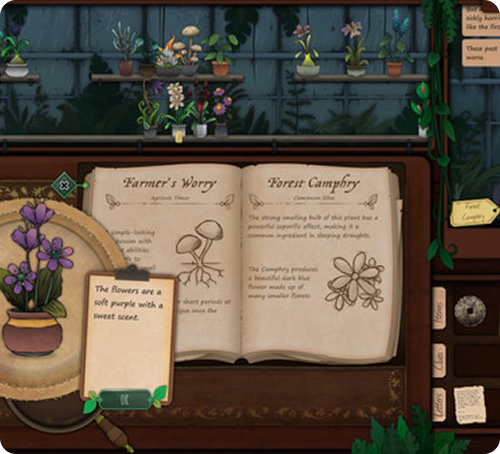 Interfejs gry Strange Horticulture